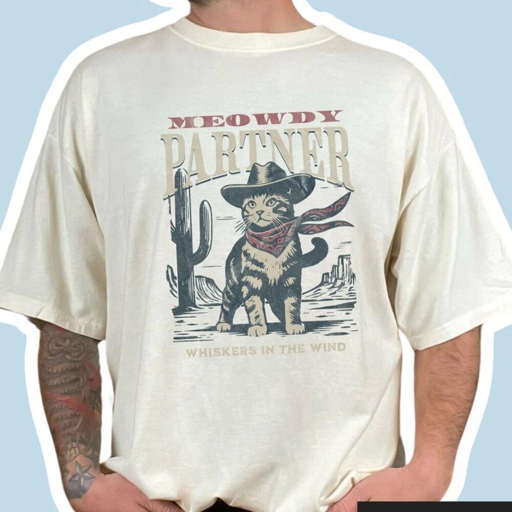 Meowdy Partner Cowboy Cat Shirt,   Cowboy Shirt, Funny Cowboy Cat Shirt